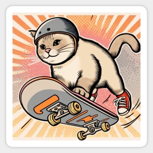 Skater Cat Sticker